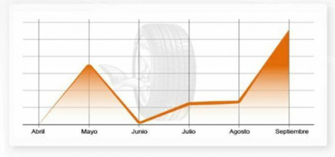 Gráfico publicado en el informe "Vehículos más atendidos en talleres en 2019" de Autodata.